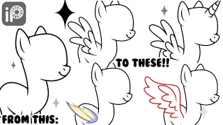 *✧･ﾟ:* MLP TUTORIAL 3┆how to draw/add pony wings/horn on ibis paint x ⋞