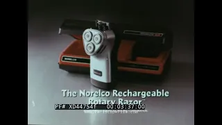 1970s NORELCO  TV COMMERCIALS  ROTARY RAZOR  COFFEE MAKER  MICROWAVE OVEN COMPLEXION PLUS XD44754f