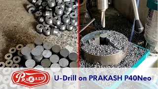 Drilling with U-Drill on specially made Allgeared Automatic Pillar Drill Machine for Mass Production