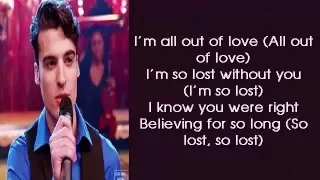 Glee - All Out of Love (lyrics)