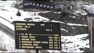 Fannemel 244,5 and Koch fall at 243m in Vikersund 2012. Privat camera