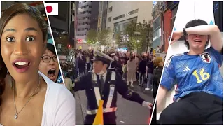 Completely Crazy Japan Fan Reactions To 2-1 Goal And Win Against Germany In The World Cup | Reaction