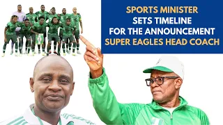 SPORTS MINISTER ASSURES THAT SUPER EAGLES  COACH WILL BE ANNOUNCED IN TWO WEEKS#supereagles#nigeria