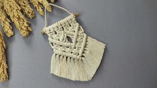 #DAY24 | DIY Mini Macrame Wall Hanging | Easy Tutorial for beginners | Macrame Ornament Tutorial