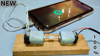 Free energy 100% mobile charging self running machine generator using dc motor