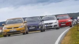 Hyundai i30 vs Volkswagen Golf vs Peugeot 308 vs Opel Astra