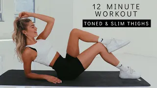 12 MINUTE LEG WORKOUT / TONED & SLIM THIGHS | Mary Braun