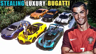 Gta 5 - Stealing Luxury Bugatti Cars With Cristiano Ronaldo! (Real Life Cars #28)