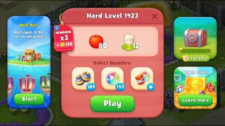 Gardenscapes Level 1423 Walkthrough "No Boosters Used"