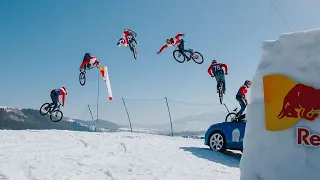 SNOW jumps and SNOWpark on BIKES! | Polish Mountains | Godziek Brothers