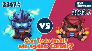 Max Tesla vs max Corsair! Can Tesla finally win against Corsair now? PVP | Rush Royale