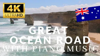 Great Ocean Road Australia 🇦🇺 4k Drone with Relaxing Piano Music