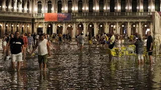 High tide in Venice floods St. Mark's Square