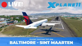 X-Plane 11 | Sint Maarten approach in The 757-200 | BWI - SXM