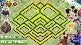 NEW TOWN HALL 9 BASE WITHOUT X-BOWS 2018! TH8.5 HYBRID FARM BASE - CLASH OF CLANS (COC)