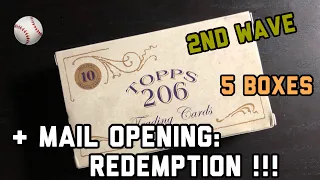 Topps 206 Second Wave / Series 2 5-Box Break + Redemption Mail Opening !!!