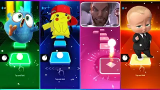 Angry Birds vs Pokemon vs Skibidi Toilet vs Boss Baby. Tile Hop EDM Rush Gameplay