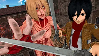 MIKASA ENFRENTA A FEMALE TITAN NO ATTACK ON TITAN VR