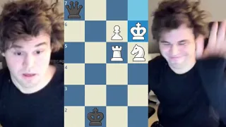 Magnus Carlsen Smiles After Winning 'Rook, Knight' vs 'Queen' Endgame