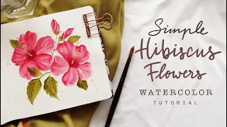 Easy Hibiscus Flowers: Step by Step Watercolor Tutorial