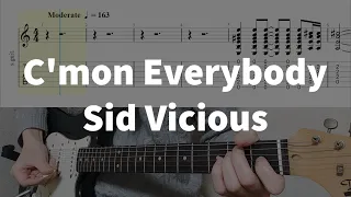 C'mon Everybody - Sid Vicious(Sex Pistols) | guitar tab easy