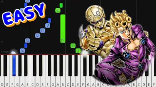 [EASY Piano Tutorial] Giorno's Theme "Il vento d'oro" - Jojo Golden Wind [animeloveman]