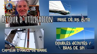 feedback: double spinnaker arm, auto reefing, rudder angle sensor