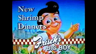 FRISCH'S BIG BOY restaurant, shrimp dinners, retro '90s commercial, June 23 1990 WAVE Louisville, Ky