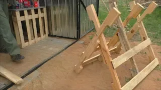 Jak zrobić stojak do cięcia drewna z palet. Kobyłka, koziołek