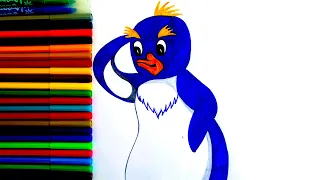 Рисуем пингвинёнка Мака из мультика «Приключения пингвинёнка Лоло и Пепе» 🐧