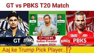 GT vs PBKS Prediction|GT vs PBKS Team|Gujarat vs Punjab IPL 17TH T20 Match