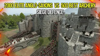 2000 Elite Anglo-Saxons vs 500 Best Archery | Siege Defence - Mount & Blade Bannerlord | Epic Battle