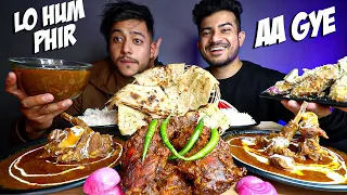 Spicy Mutton Curry, Spicy Chicken Legs, Afgani Malai Chaap, Garlic Naan | Mukbang ft Akshanshu Aswal