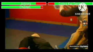 Johnny and Chozen vs Cobra Kai Sensei Dojo Fight with healthbars Cobra Kai Season 5