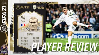 BEST ICON CAM IN FIFA? 94 MID ICON ZINEDINE ZIDANE PLAYER REVIEW! FIFA 21 ULTIMATE TEAM