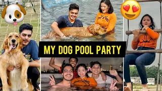 My Dog’s First Pool Party Picnic 😍 Lekin doobte doobte bache 😑