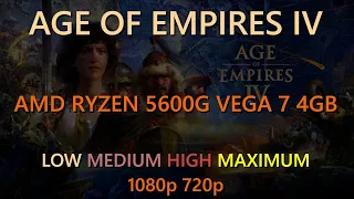 AGE OF EMPIRES IV Tested on AMD Ryzen 5 5600G | LOW - HIGH | 1080p - 720p #benchmark