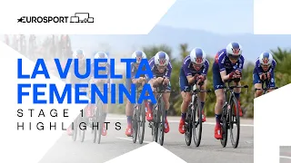 SNEAKY VICTORY! 👀 | La Vuelta Femenina Stage 1 Team Time Trial Highlights | Eurosport Cycling