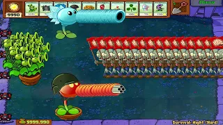 Plants vs Zombies | 1 Threepeater vs 99 Snow Pea and Repeater vs All Zombies