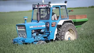 Ford 5000 fertilizing wheat.