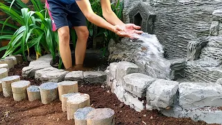 Amazing Techniques With Brick And Cement -Create a garden corner into a beautiful waterfall aquarium