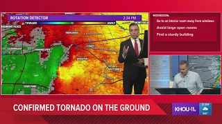 Tracking a tornado as it moves through the Houston area