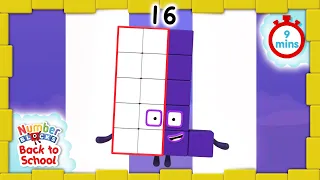 @Numberblocks- #BacktoSchool | Level Three | All the Best Sixteen Moments | FULL EPISODES
