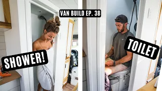 How to Build a BATHROOM SHOWER In a Van with a Removable Composting Toilet - Van Build Ep - 38