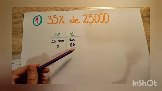 Porcentaje : Como calcular  35% de 25.000