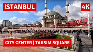 Istanbul 2023 City Center Taksim Square-Istiklal Street Walking Tour|4k UHD 60fps