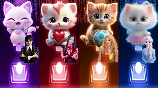 Cute Cats Dance | Wednesday Bloody Mary | Jisoo Flower | Shakira Waka Waka | Elsa Enemy | Cats Cover