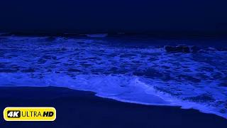 Sleep Straight 8 Hours, High Quality Stereo Sound Of Ocean Waves At Night - 4K Video