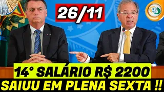 SAIU HOJE SEXTA FEIRA R$ 2.200 INSS 14 SALÁRIO