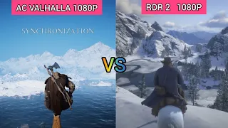 PS4 Assassin's Creed Valhalla 1080p VS Red Dead Redemption 2 1080p | Free Roam | Snow | Comparison
